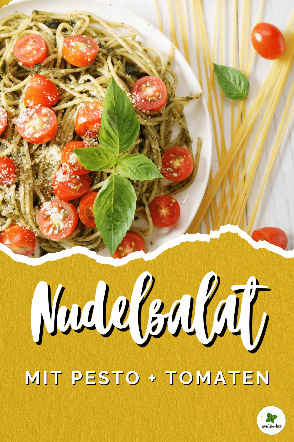 nudelsalat mit pesto verde und kirschtomaten | waffoodies