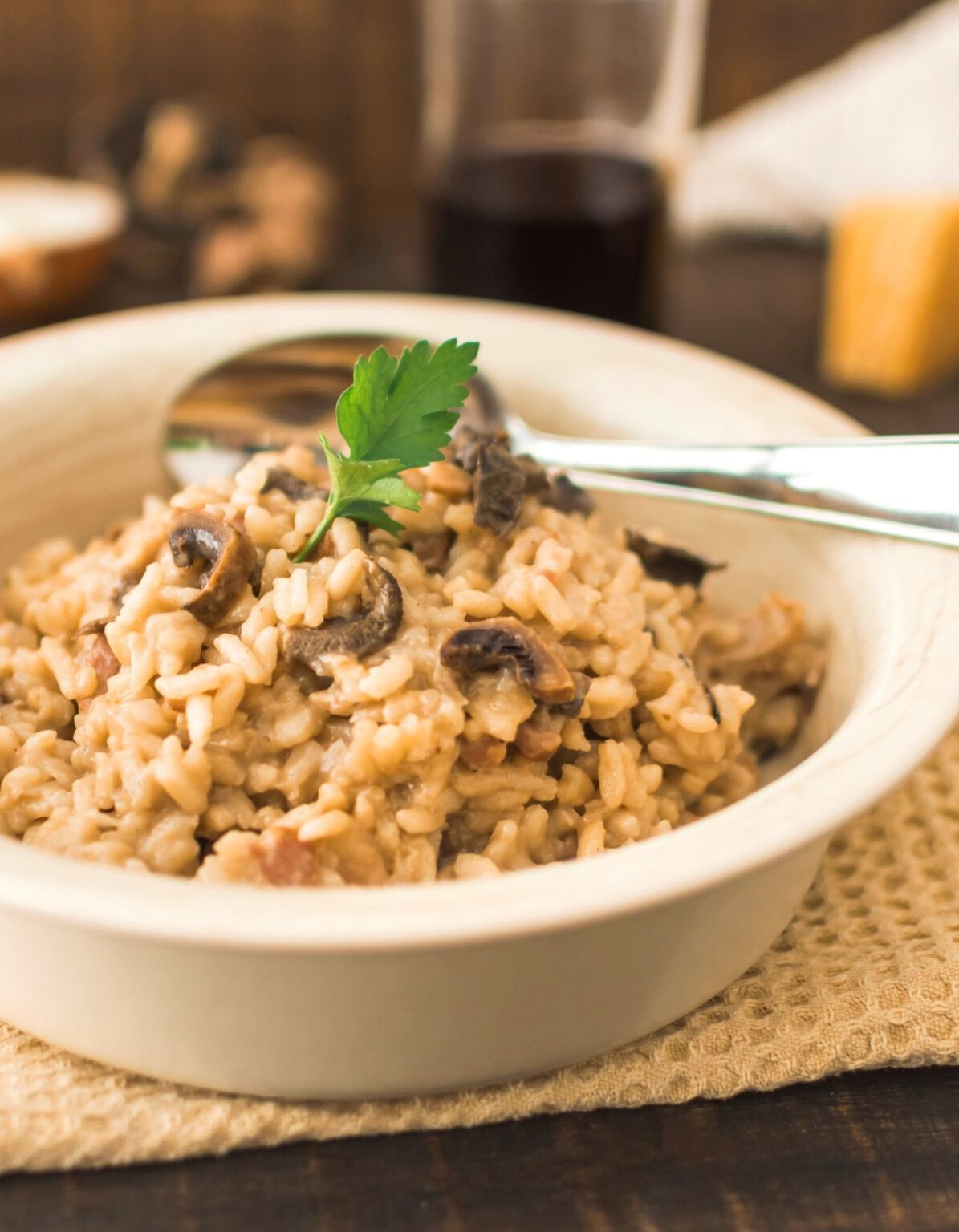 Reispfanne mit Champignons und Reis | Reispfanne mit Pilzen