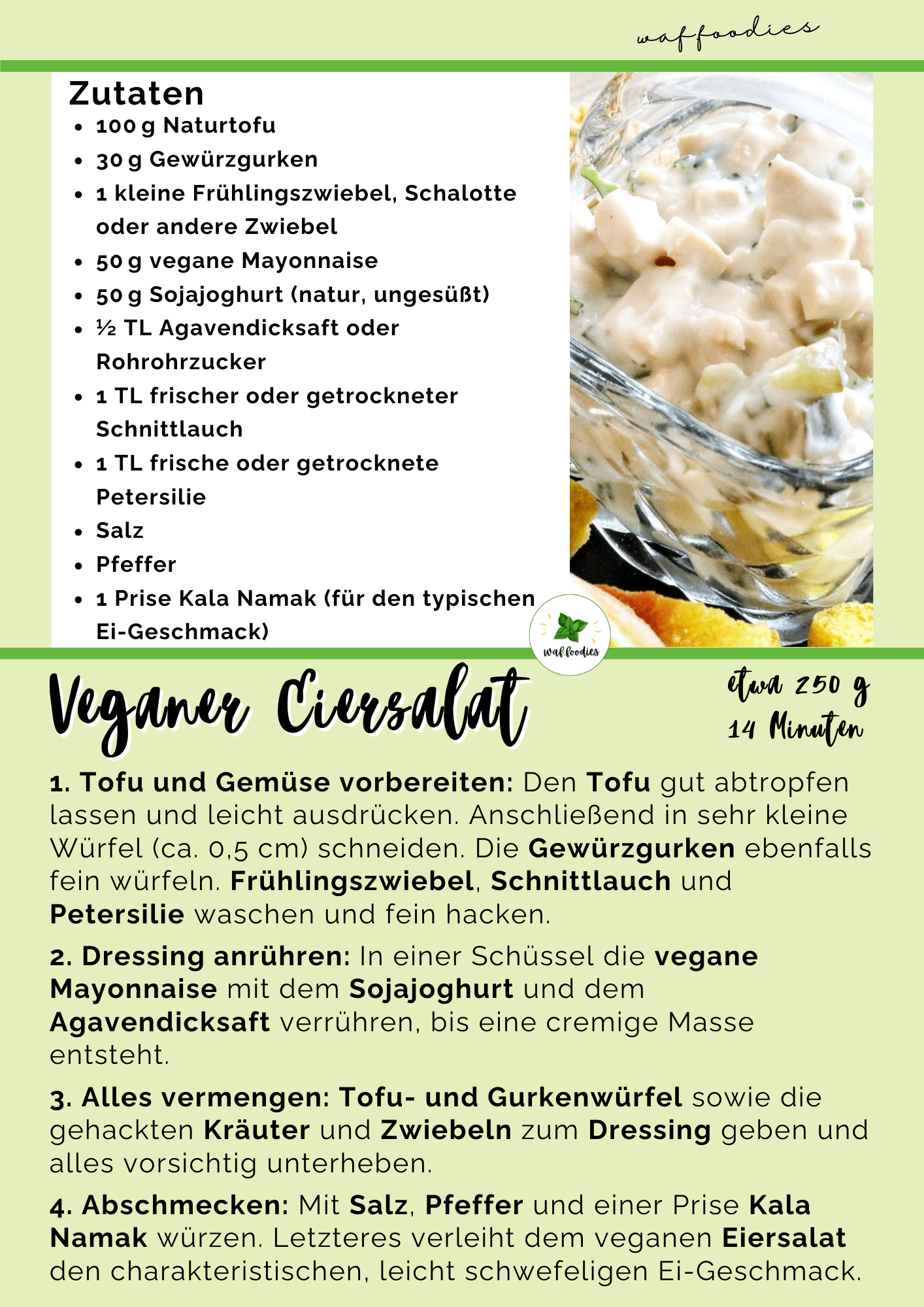 rezeptkart für veganen eiersalat