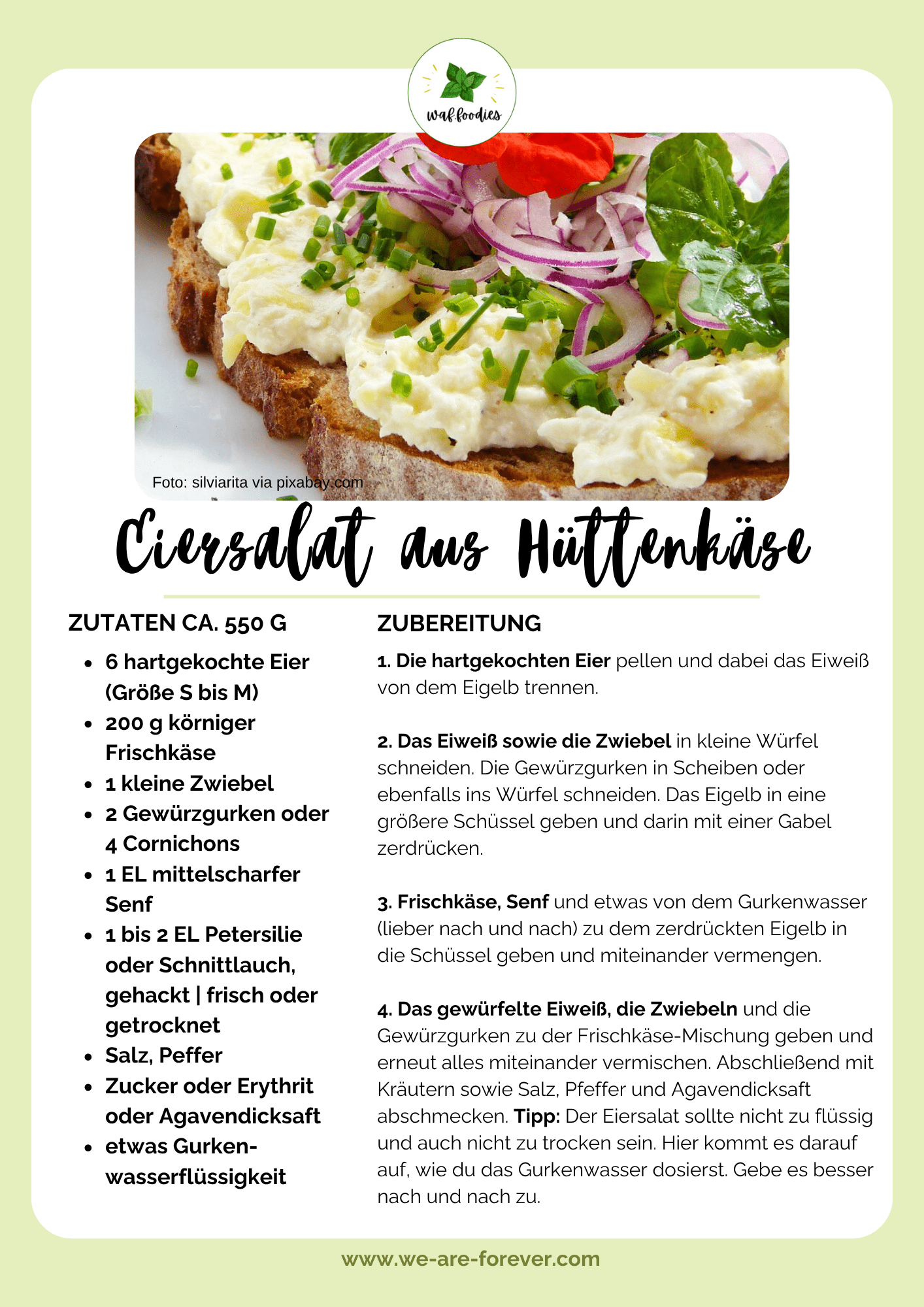 Eiersalat aus körnigem Frischkäse | waffoodies
