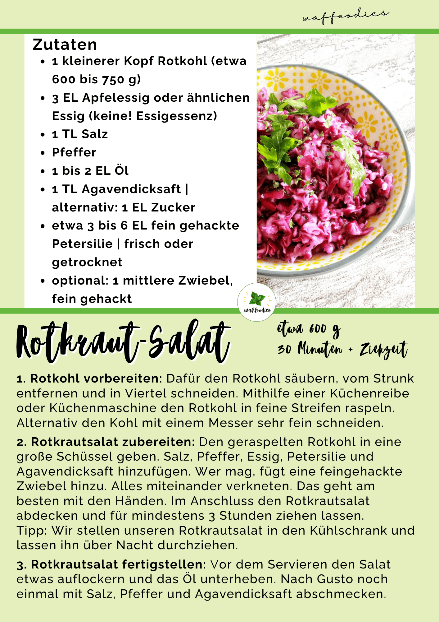 rezeptkarte für rotkrautsalat rezept