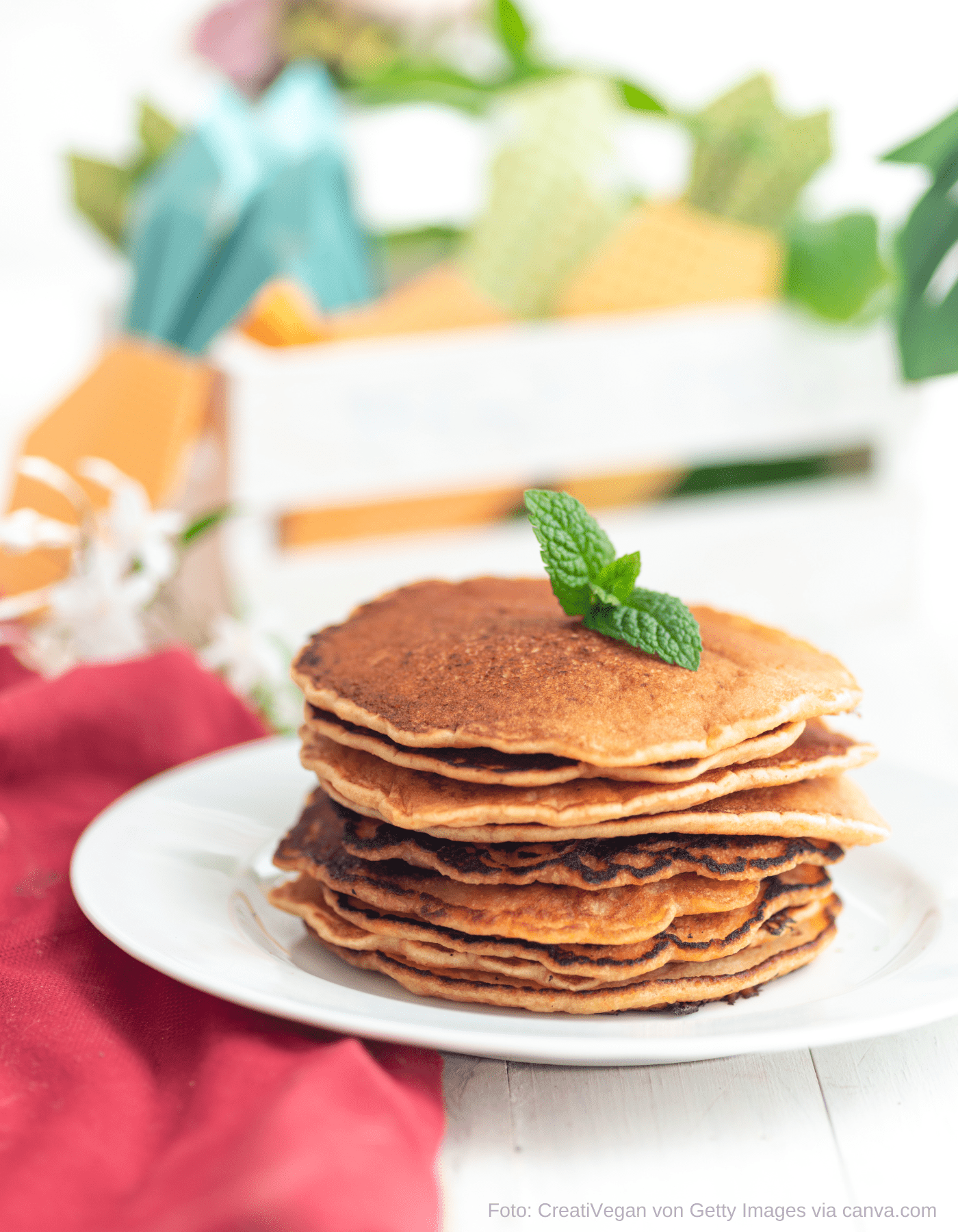 Einfaches Rezept für vegane Pfannkuchen ohne Ei
