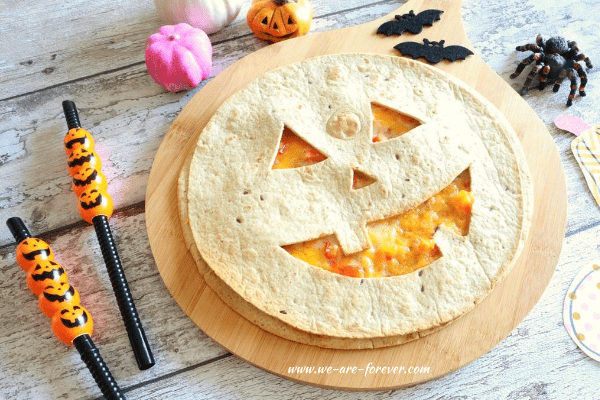 vegane gefüllte quesadilla zu halloween