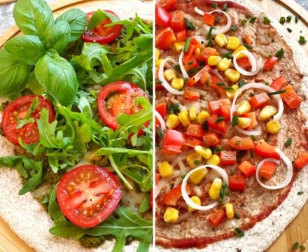 Vegane Blitzpizza in 2 Variationen