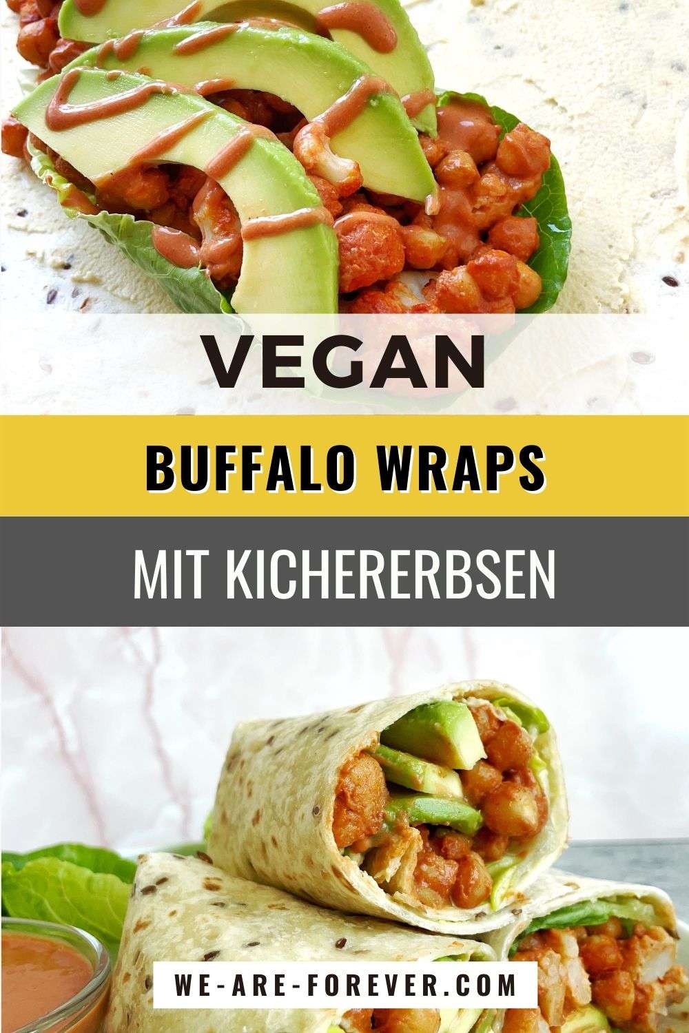 buffalo wrap mit kichererbsen und avocado
