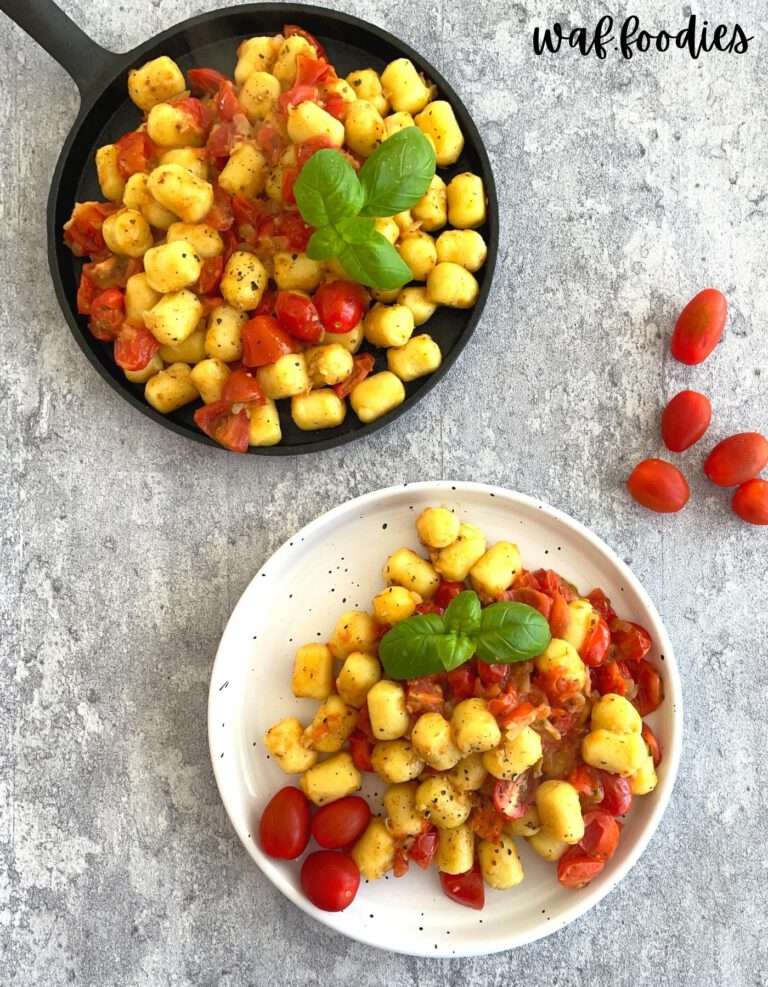 Vegane Gnocchipfanne Rezept als ein schnelles Mittagessen