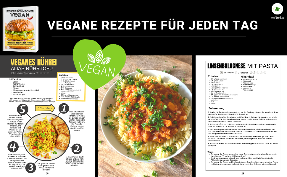 Kochbuch: Leckerschmecker Vegan 70 vegane Rezepte für Foodies - Das vegane Kochbuch für Jugendliche und Anfänger von waf.foodies