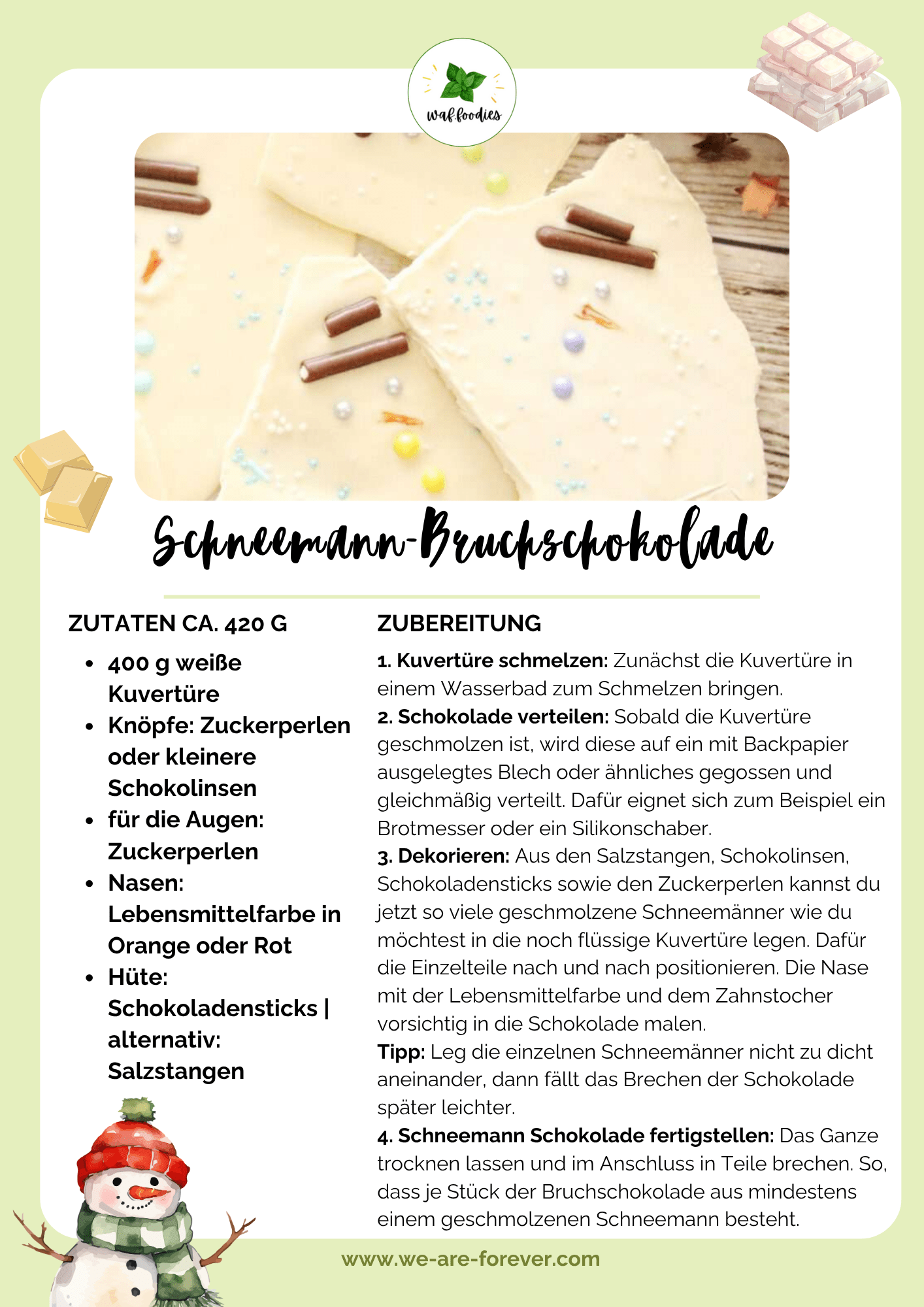 Schneemann-Bruchschokolade