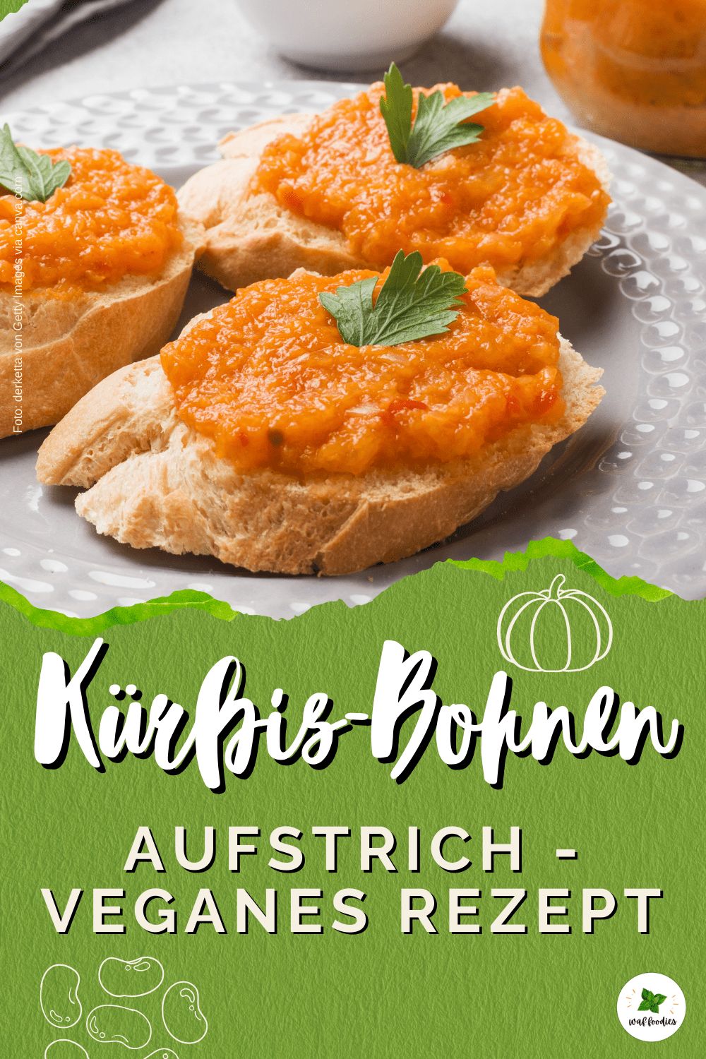 Kürbis-Bohnen-Aufstrich – cremiges, veganes Rezept für Brot & Dip