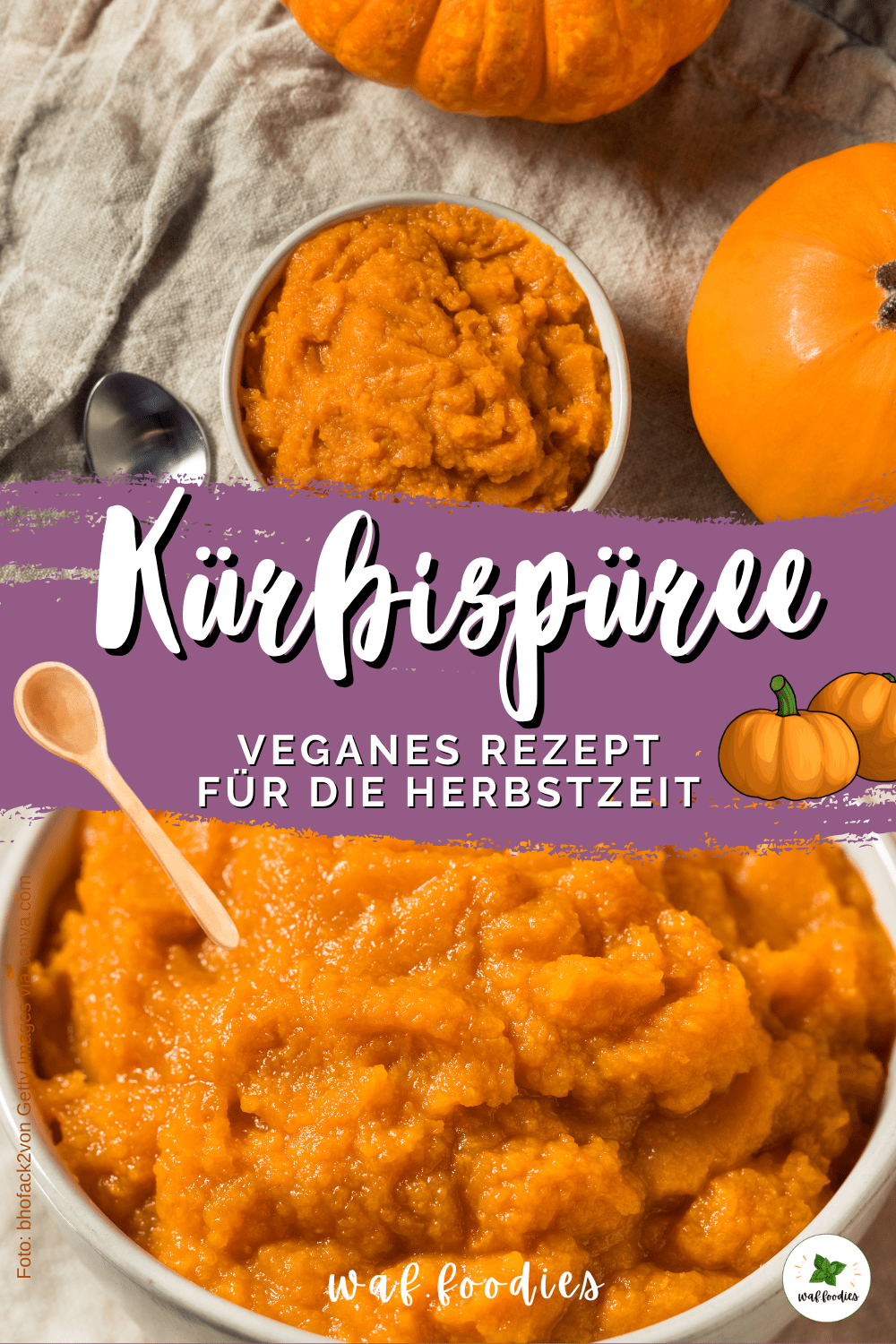 Frisches Kürbispüree als Beilage serviert