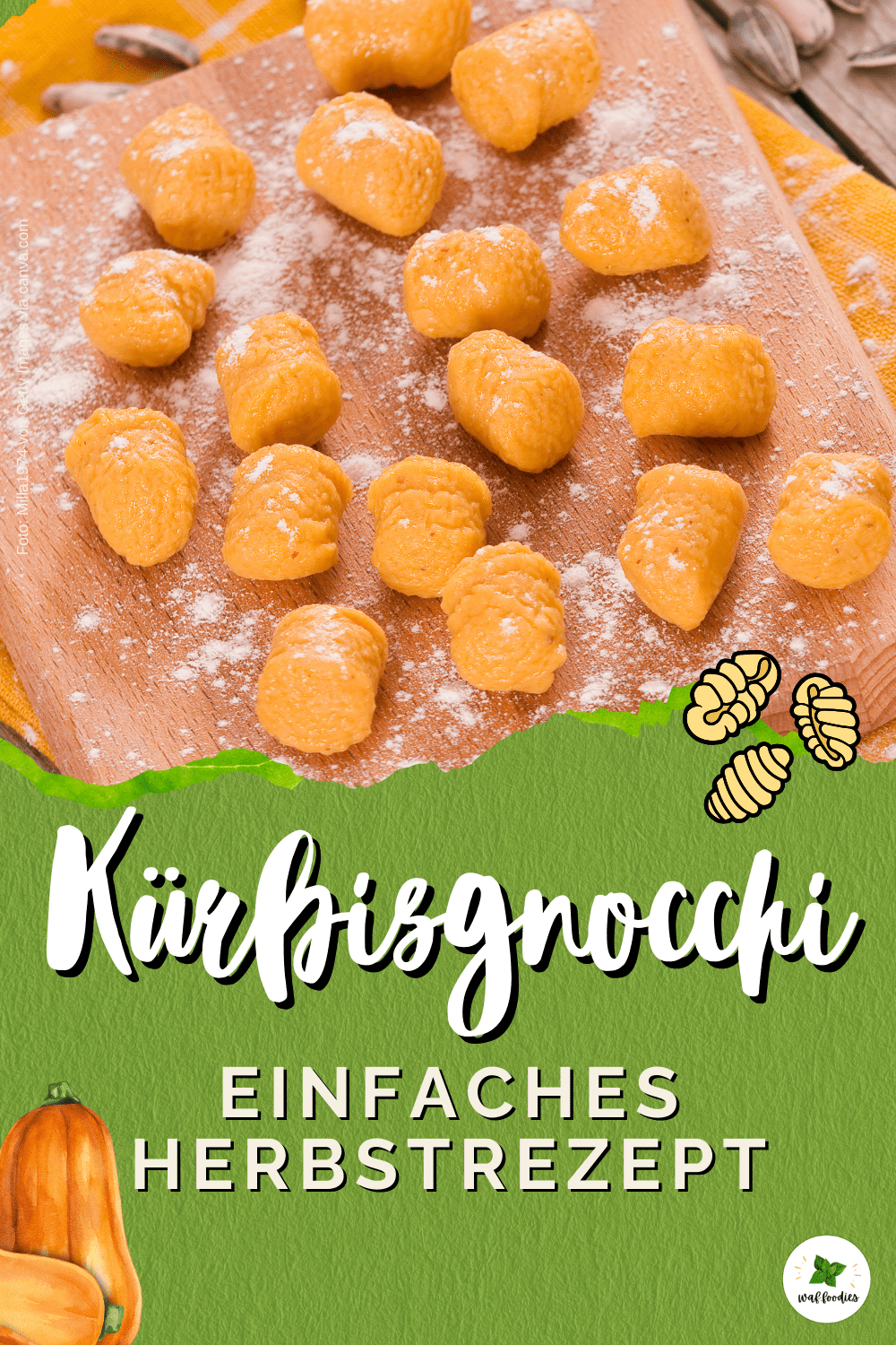 Selbstgemachte vegane Kürbisgnocchi auf Teller serviert